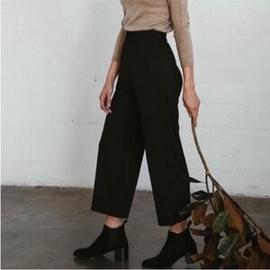 SOTELA Black Tencel Wide Leg Cropped Pants | Size S